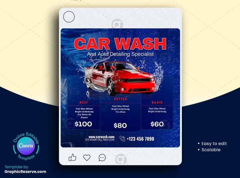 Car Wash Pricing Flyer Canva File Graphic Reserve