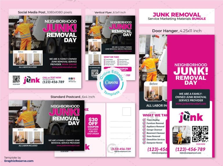 Pressure Wash Marketing Material Canva Template Bundle Graphic Reserve