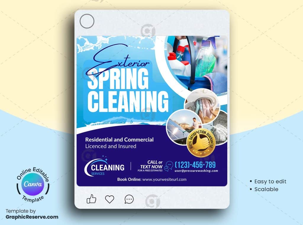 Exterior Cleaning Services Canva Social Media Banner Graphic Reserve