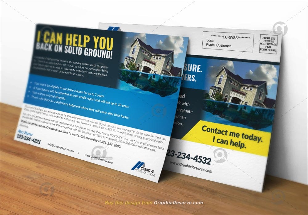 Real Estate Foreclosure Direct Mail EDDM Postcard Template