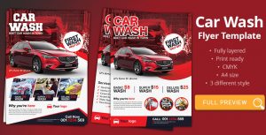 Car Wash flyer template Cover Photo