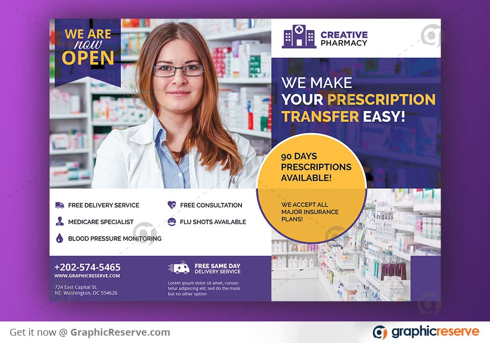 Pharmacy Eddm Postcard Design Example.