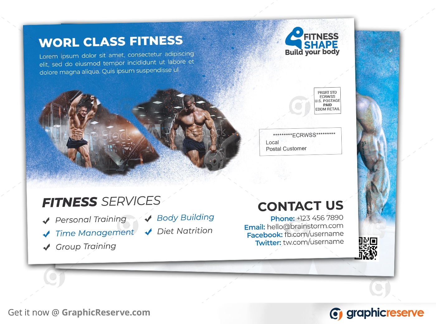Body Fitness GYM postcard 