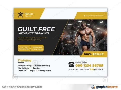 Fitness Gym Eddm Postcard Template arxihad
