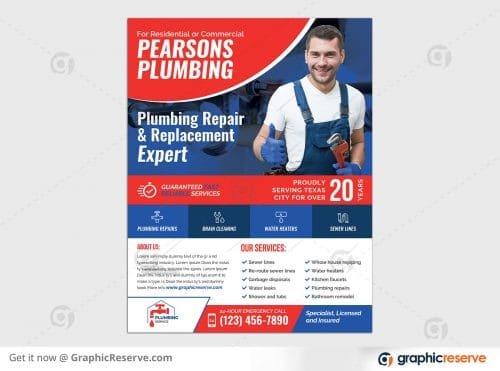 Plumbing service Flyer template Preview Image 2