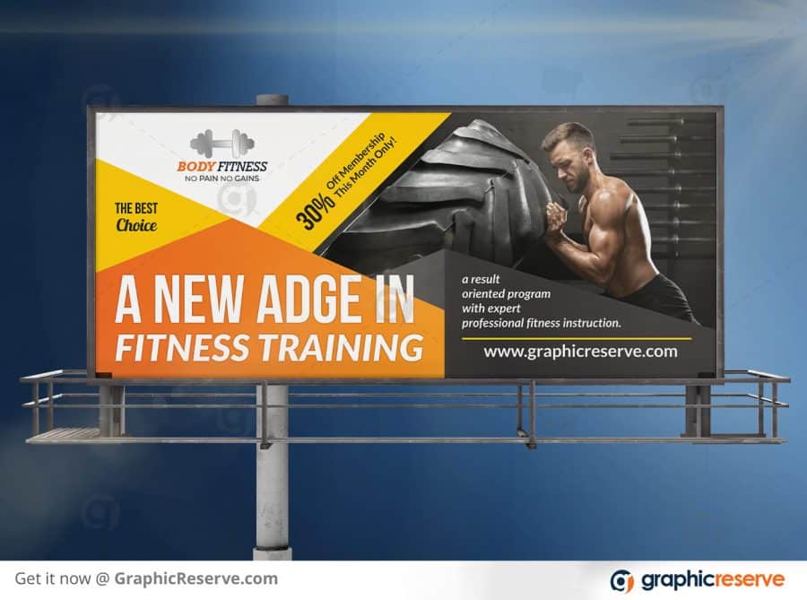 Fitness Billboard Template Preview Image 2