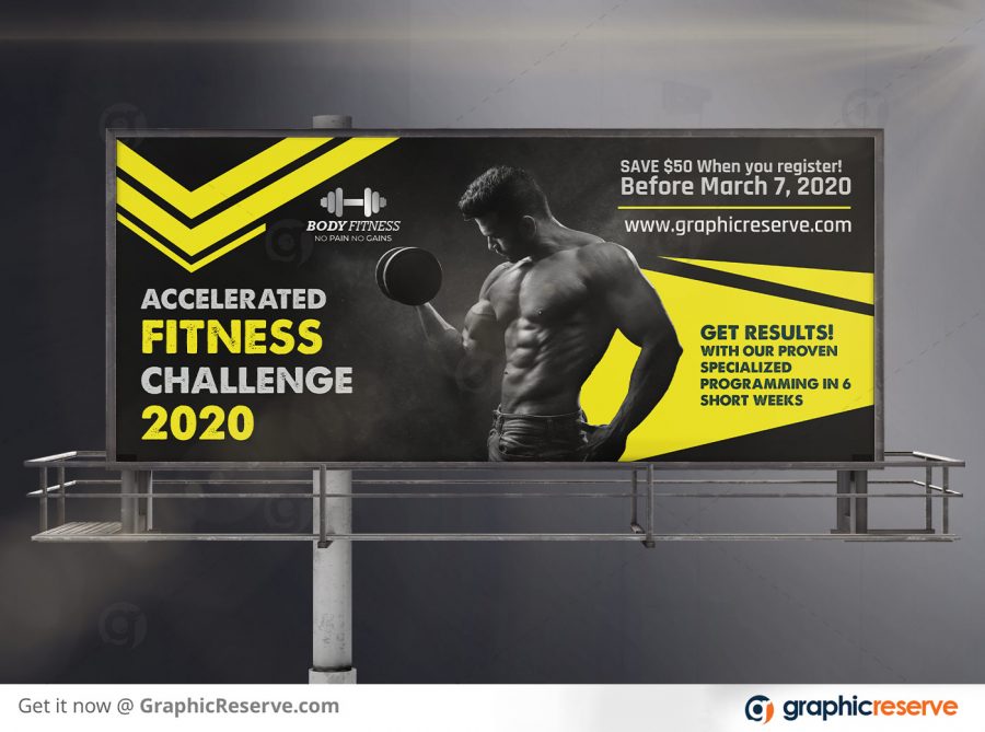 Fitness Billboard Template Preview Image 4