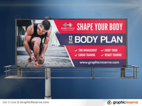 Fitness Billboard Template Preview Image 5