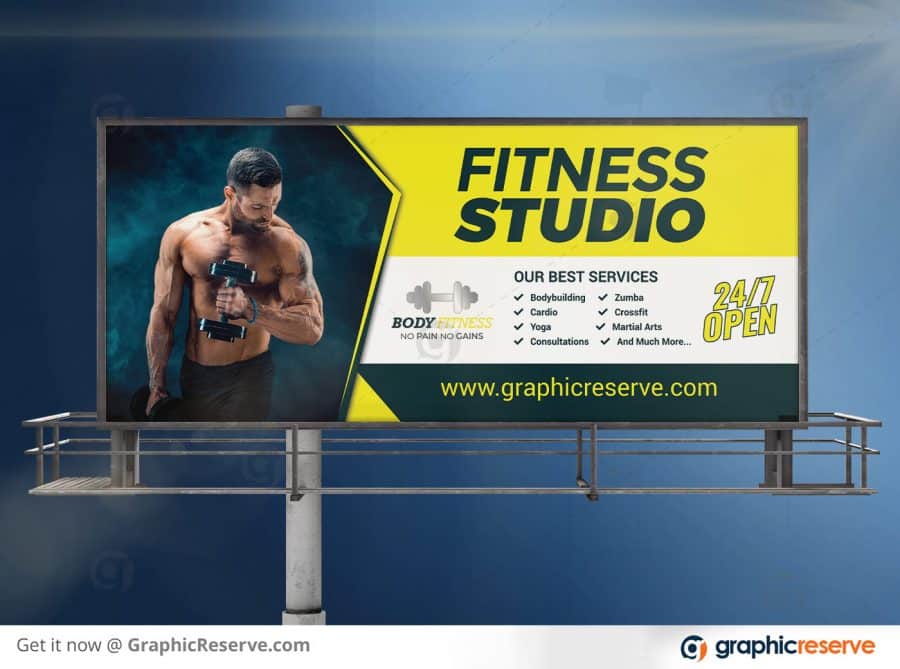 Fitness Billboard Template Preview Image 6