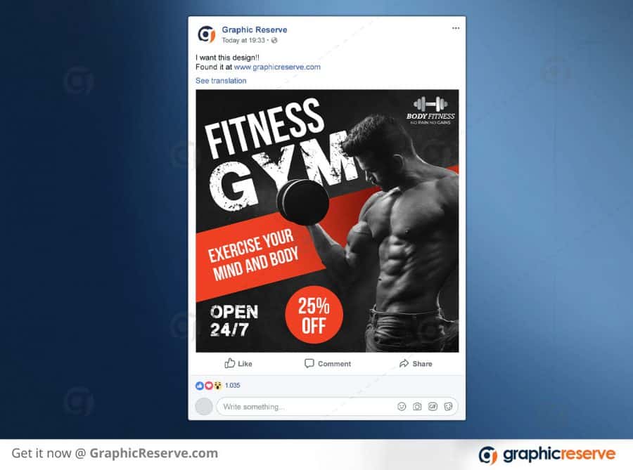 Fitness Facebook Post Preview Image 2