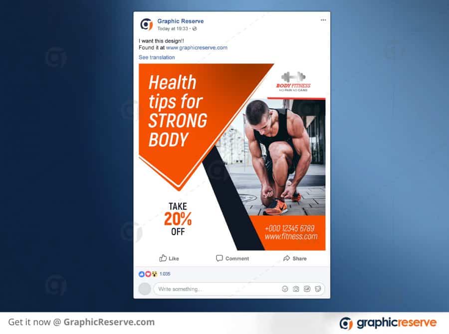 Fitness Facebook Post Preview Image 3