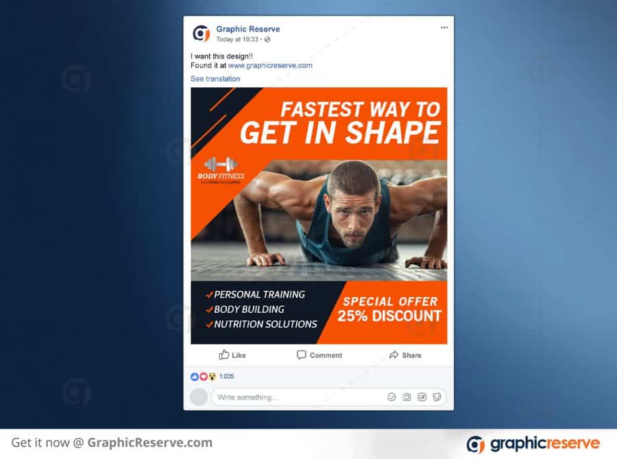 Fitness Facebook Post Preview Image 5