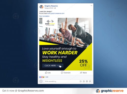 Fitness Facebook Post Preview Image