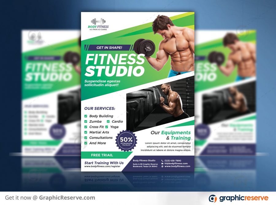 Fitness Flyer Template Preview Image