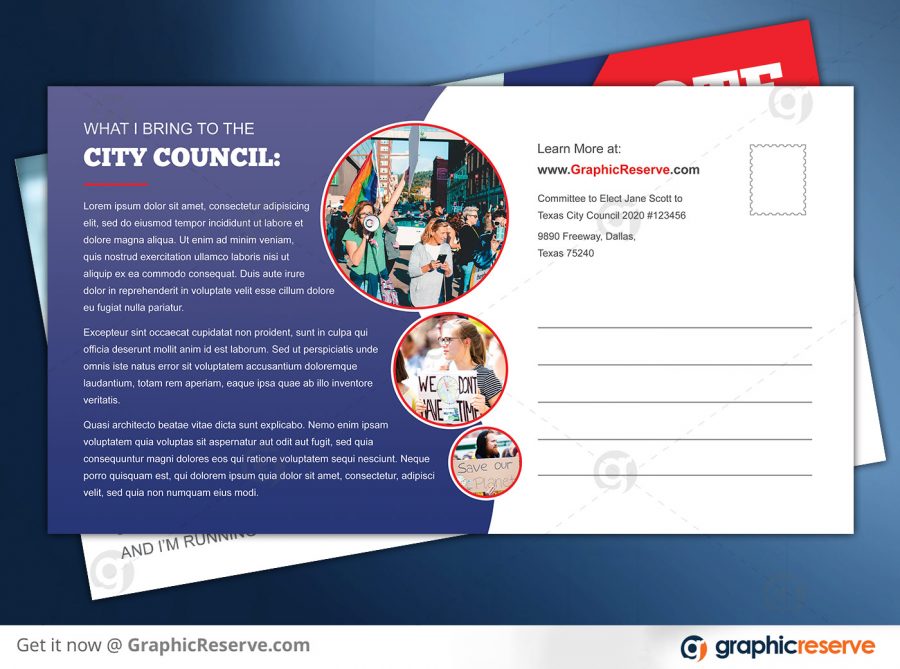 Election Campaign Political Postcard Design Back previews