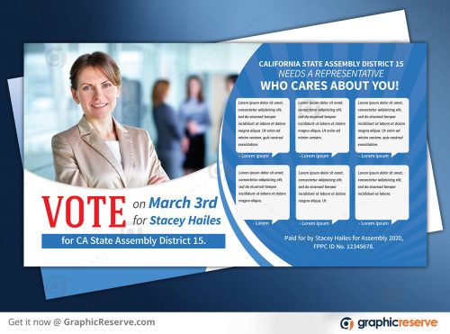 Election Campaign Political Postcard Design Front previews 3