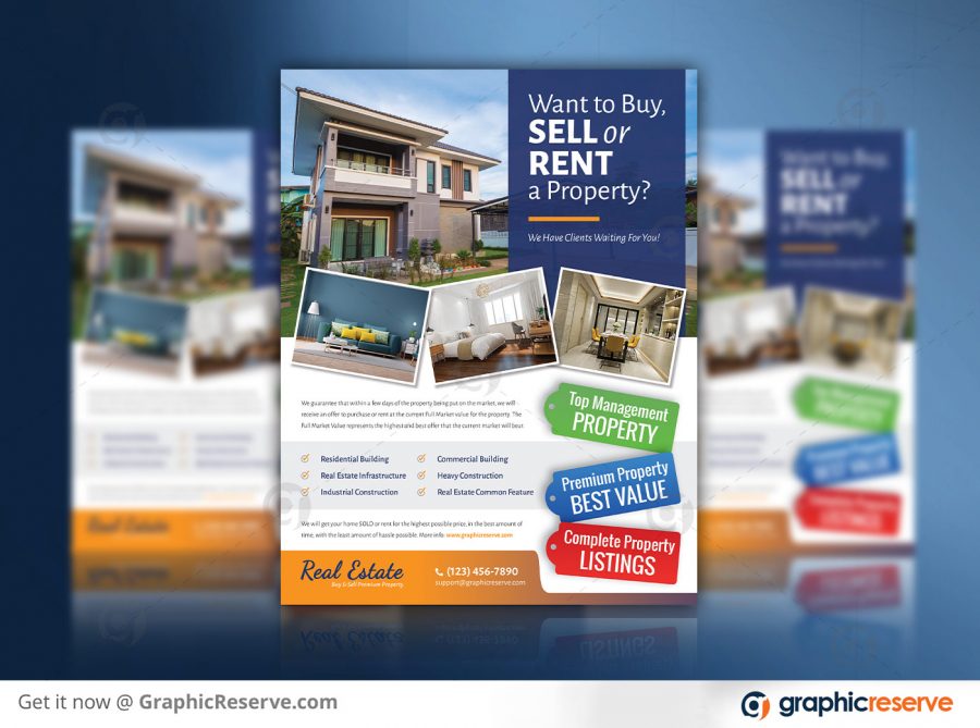 House For Sale Or Rent Flyer Template preview Image