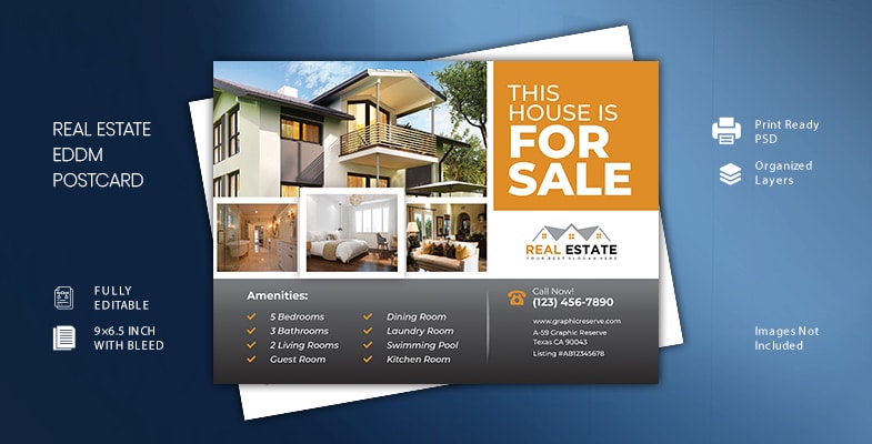 House For Sale Real Estate EDDM Postcard Cover Image