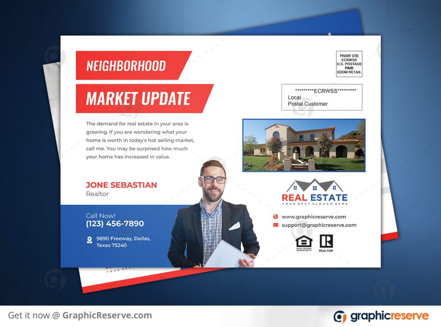 Real Estate Realtor Market Update EDDM Postcard Back previews