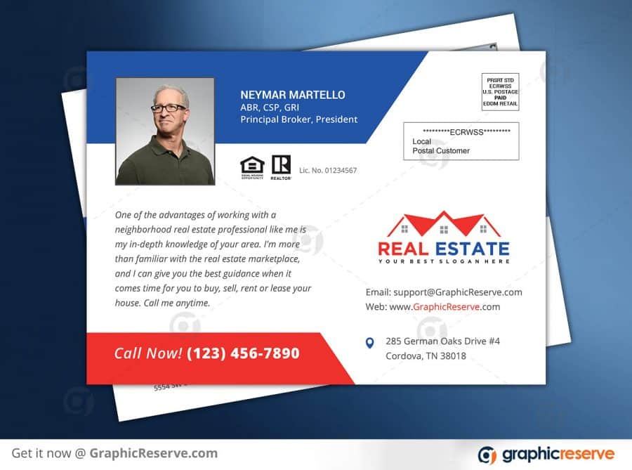 Real Estate Realtor Marketing Eddm Postcard Back Previews