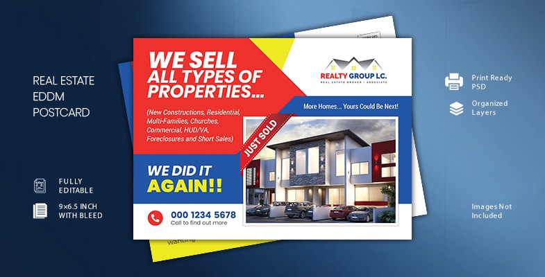 Real Estate Realtor Marketing EDDM Postcard Cover Image 1
