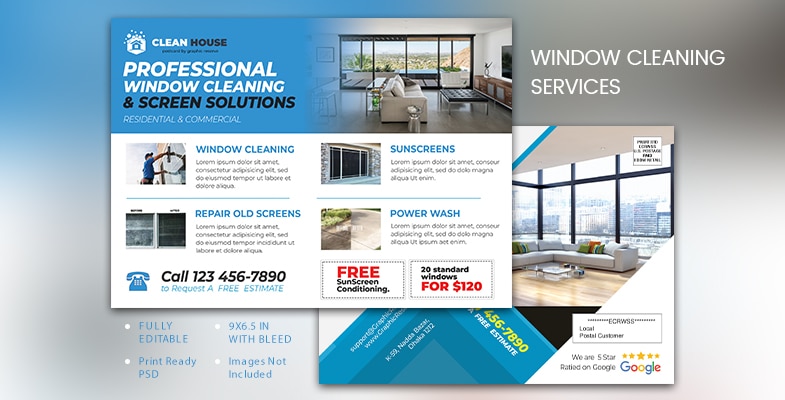 window cleaning service EDDM Postcard Cover