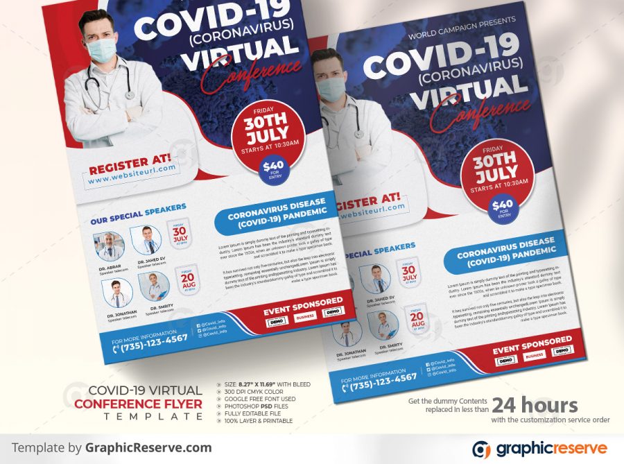 Covid 19 Virtual Conference Flyer template by didargds