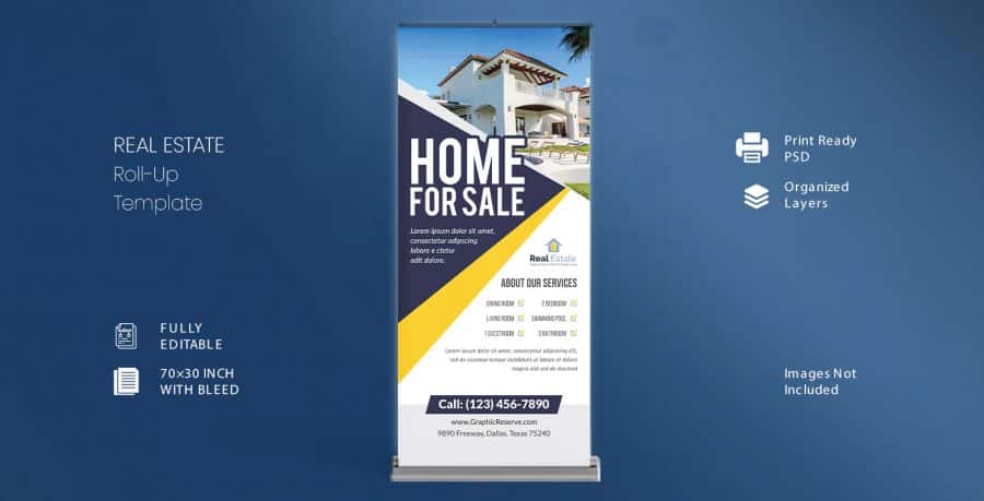 Home For Sale Real Estate Roll Up Template cover Image