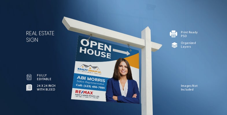 Sign For A Real Estate Broker Open House Sign Cover Image