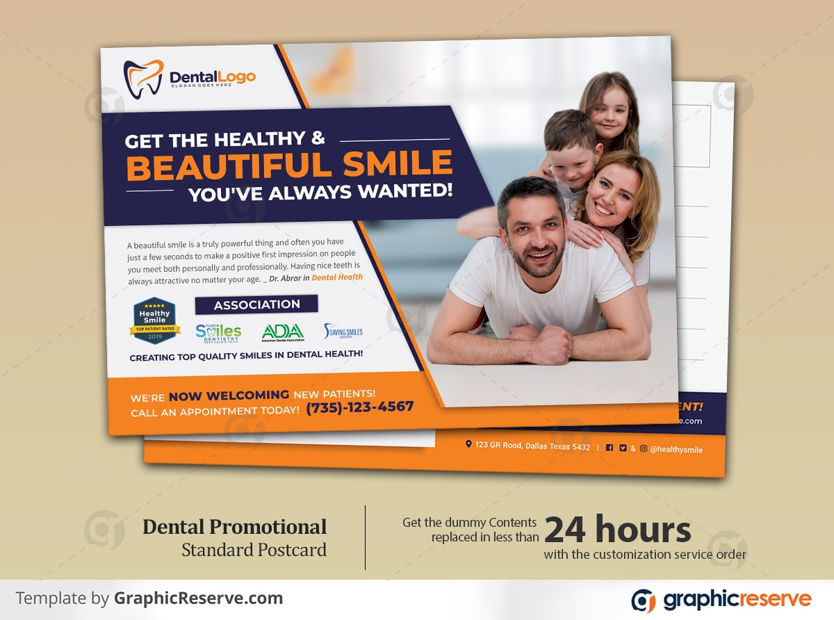 Dental Promotional Postcard Beautiful Smiles Preview image 3 2