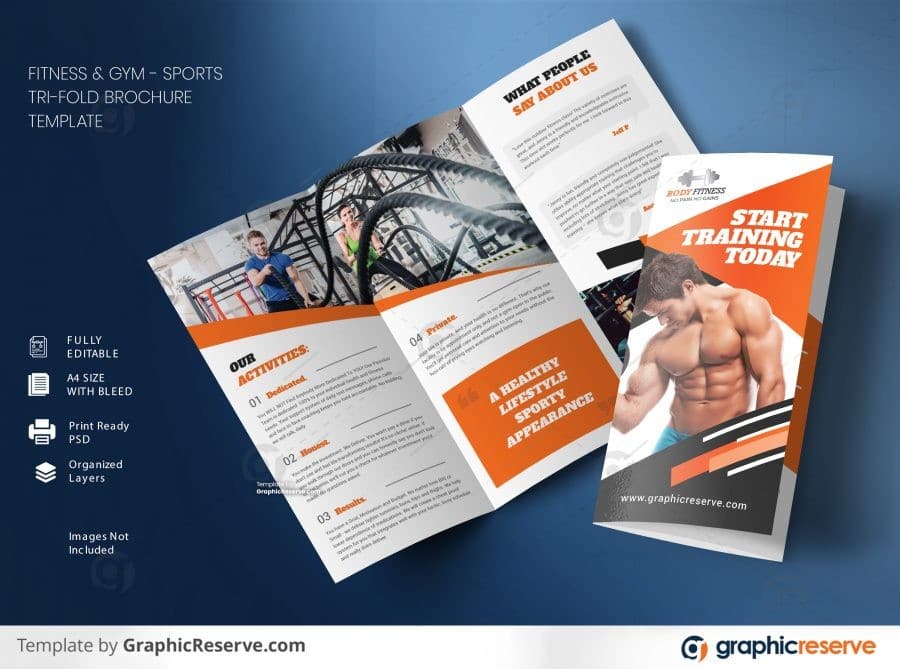 Fitness Gym Sports Tri Fold Brochure