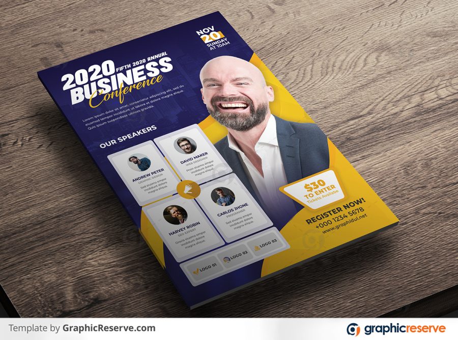 Corporate Business Conference Summit Meeting Event Seminar Flyer Template Preview 03