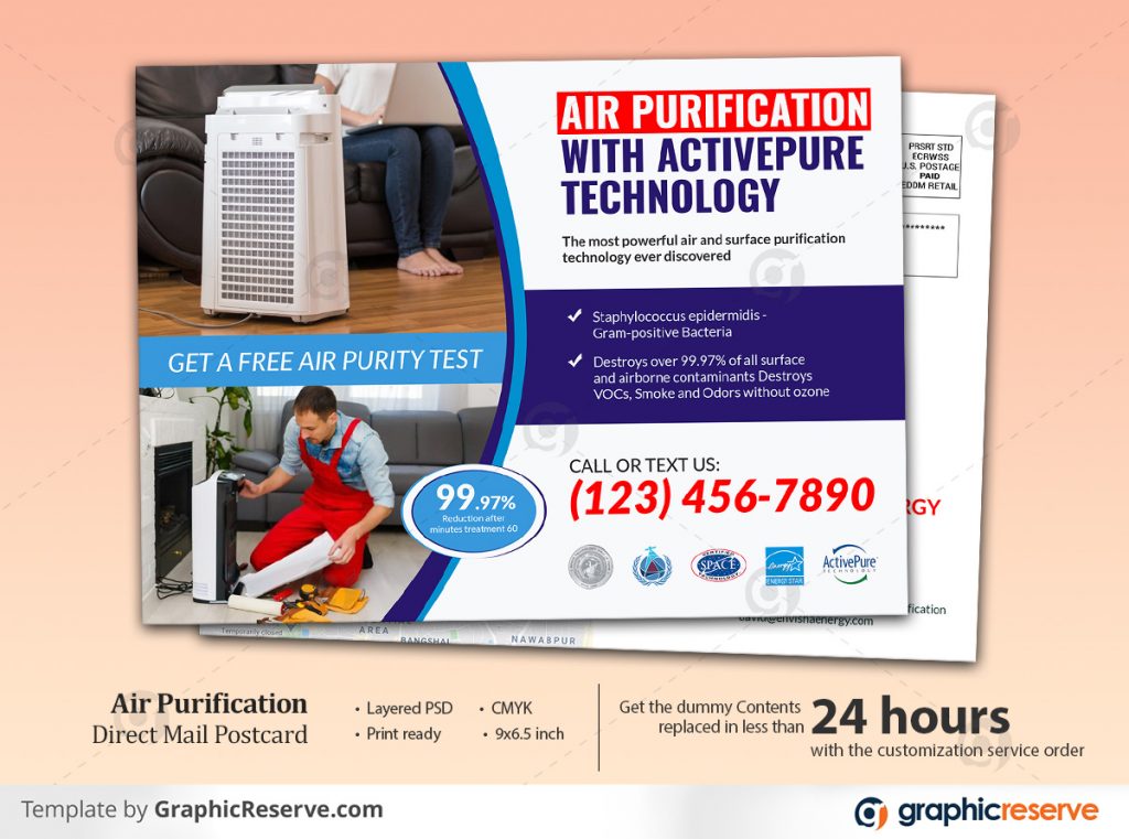 Air Surface Purification Service Eddm Postcard