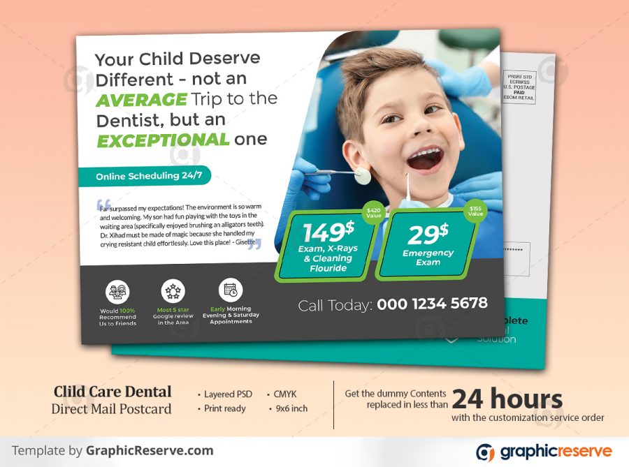 Child Care Dental Eddm Postcard