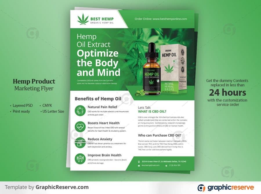 Hemp Product Flyer Template design