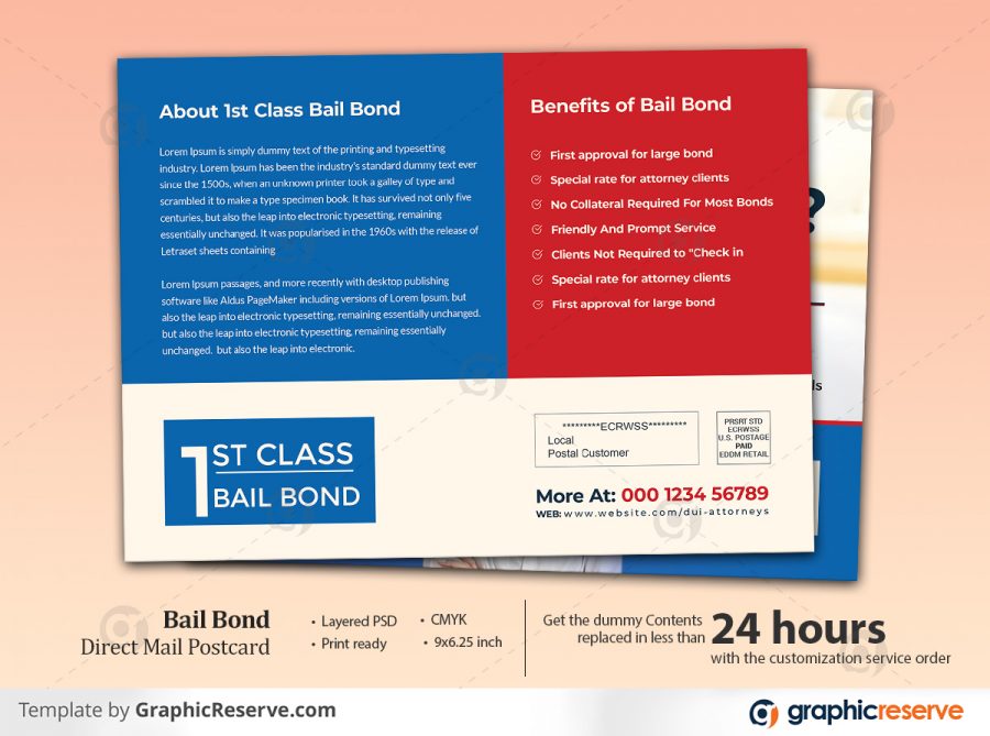 Bail Bond Eddm Postcard Template Design