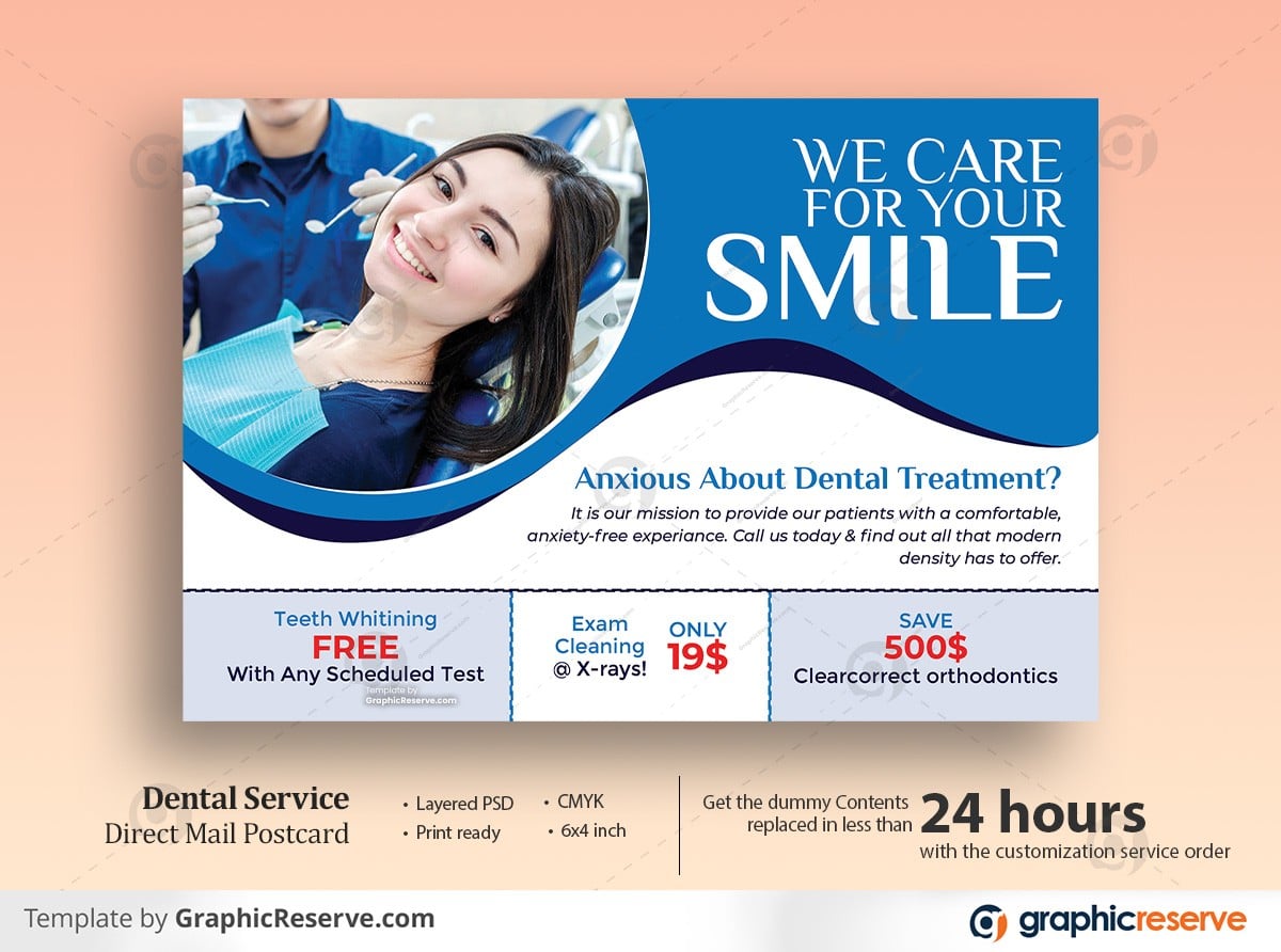 Dental Marketing Postcard Design Template Download