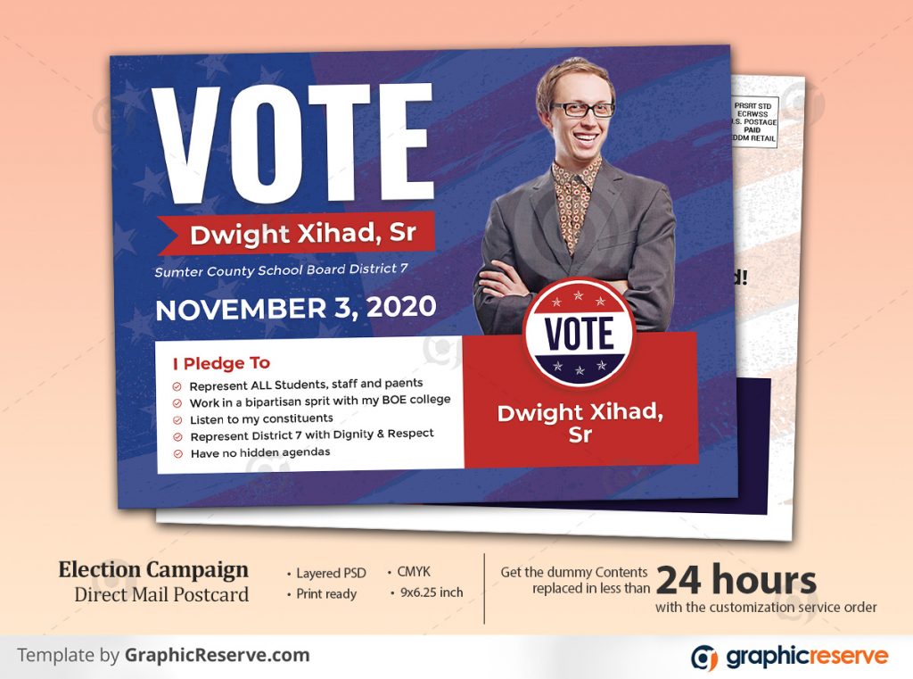 Election Campaign Political Eddm Postcard 1