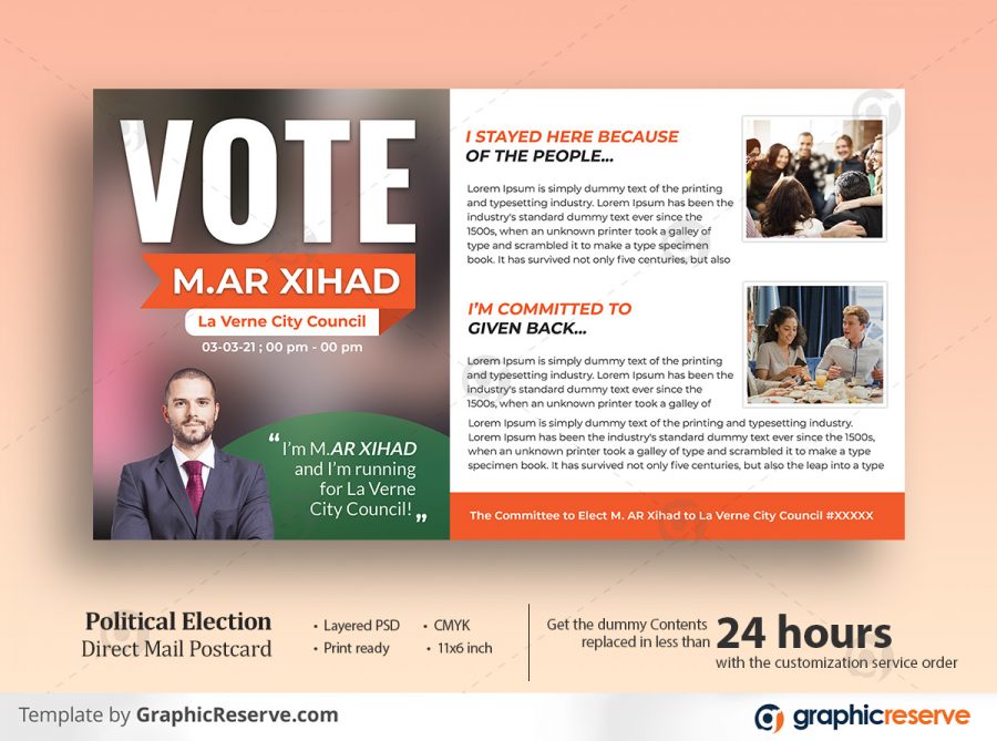 Election Campaign Political eddm Postcard arxihad