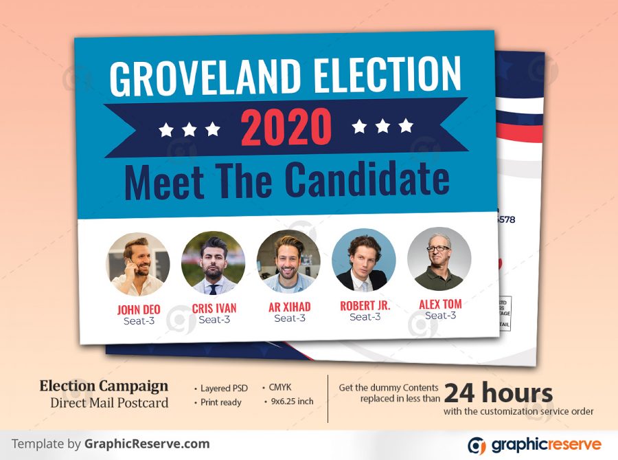 Facebook Live Election Campaign Eddm Postcard Temaplate Design