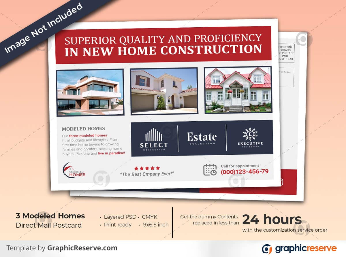 Real Estate Listing Direct Mail Postcard Template