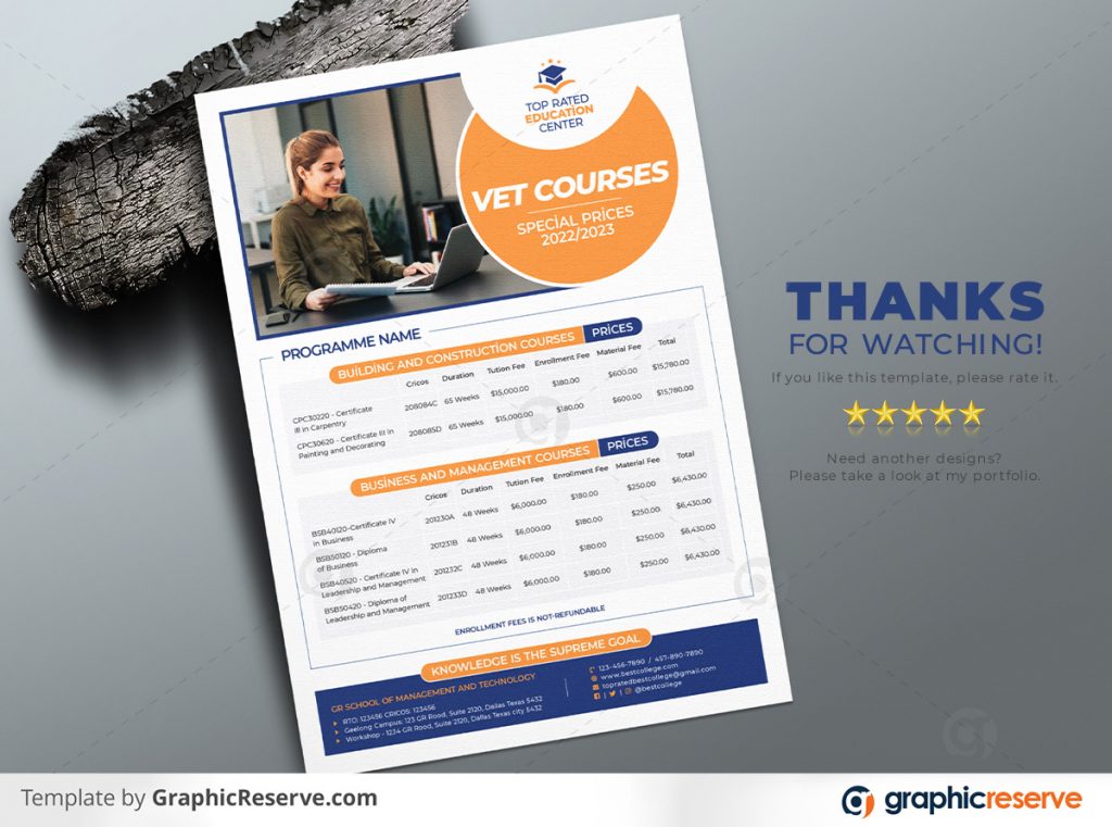 College or University Course Price List Flyer template by didargds on Graphic Reserve College Course University Course Course Price List Flyer v3