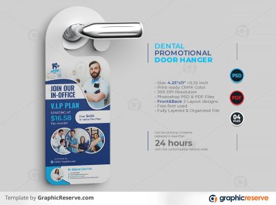 Dental Promotional Door Hanger template by stockhero on Graphic Reserve Dental Dentist Dentistry Promotional Door Hanger Door Hanger v1