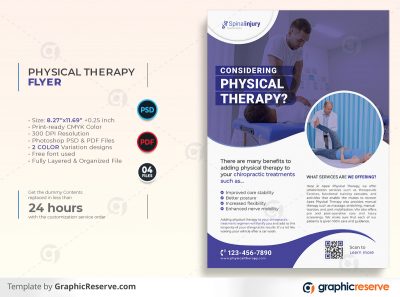 Physical therapy Flyer template by stockhero on Graphic Reserve Physical therapy Medical Hospital Healthcare v1 1