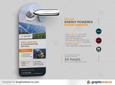 Solar Energy Powered Door Hanger design by stockhero on Graphic Reserve Solar Panel Solar Door Hanger v1 1