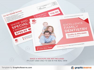 Dental Promotional Direct Mail EDDM Postcard Template