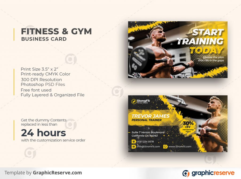 Fitness gym business card Cover photo