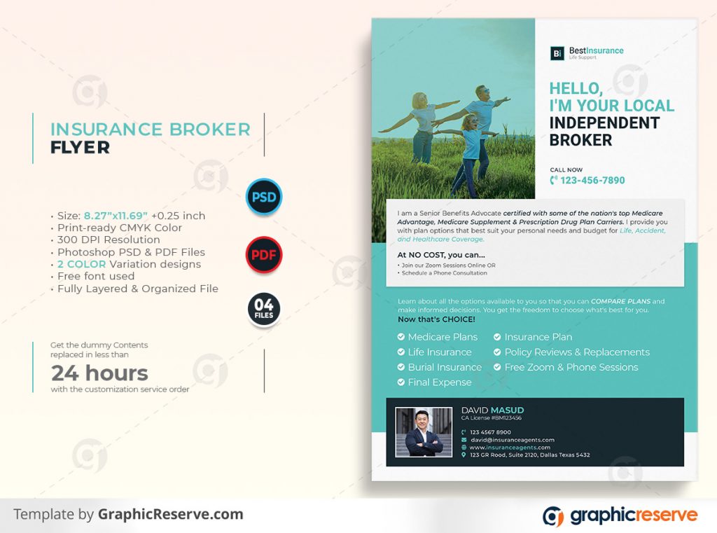 Insurance Broker Flyer template by stockhero on Graphic Reserve Insurance Broker Insurance cooperation corporate law legal v1 1