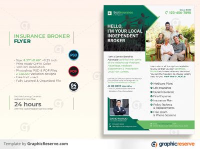 Insurance Broker Flyer template by stockhero on Graphic Reserve Insurance Broker Insurance cooperation corporate law legal v1