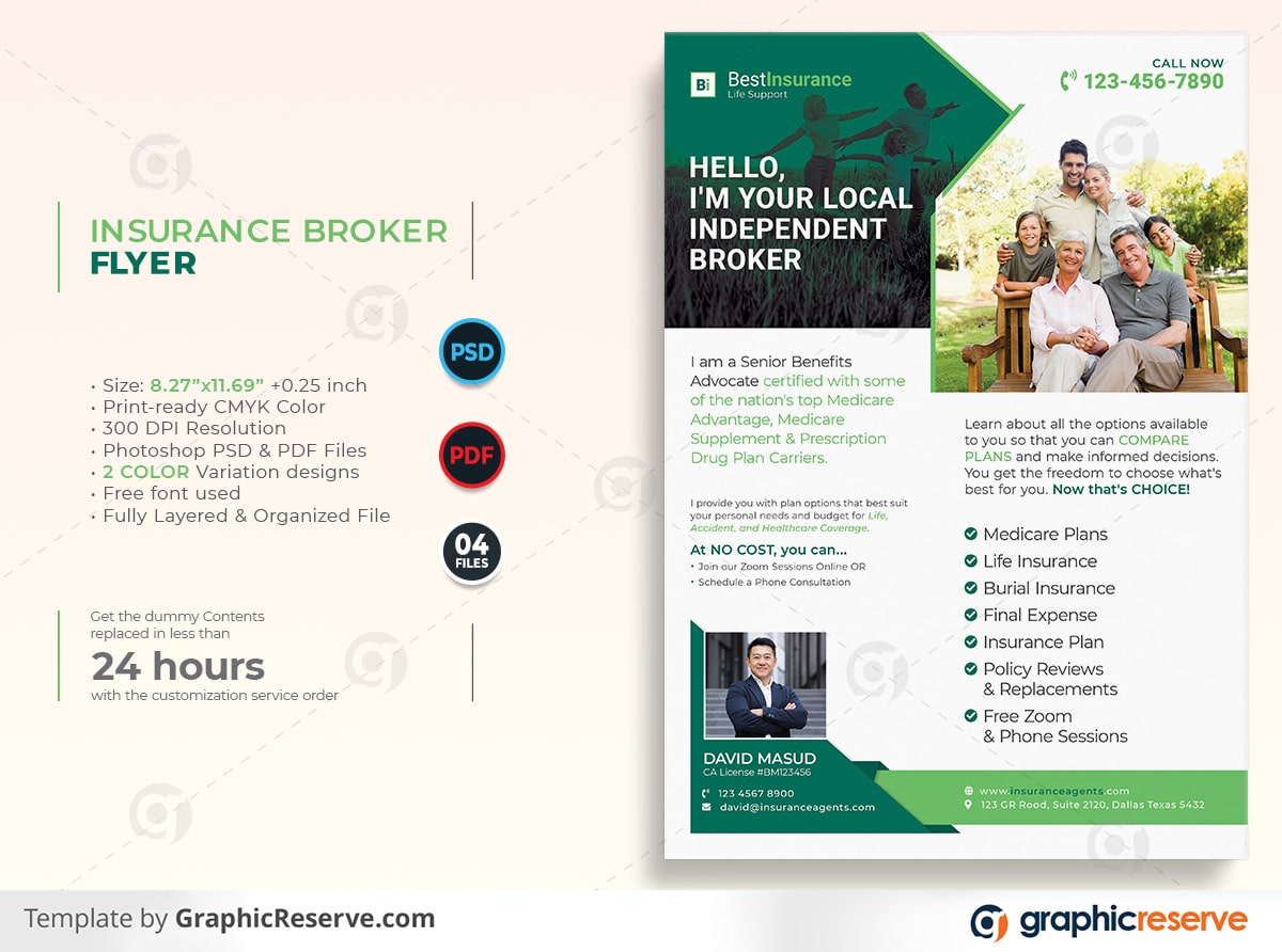 Insurance Broker Flyer Template Graphic Reserve 5857